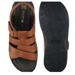 Brown Men's Casual Strap Sandals Comfortable Genuine Leather Summer <b>Slip</b> on <b>Shoes</b> for Daily Walking Travel Outdoor - Product Image 5