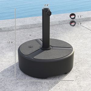 Base per Ombrellone da Esterno Rotonda, Resistente, Capacità 40-44 libbre, Riempibile con Acqua o Sabbia, per Uso in Cortile - Product Image 3