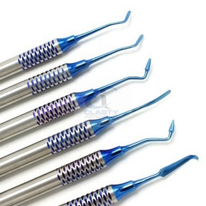 Ensemble d'instruments de restauration dentaire en composite bleu, en acier inoxydable, manuels, certifiés CE, OEM - Product Image 2