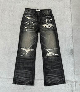 Pantalon en jean style streetwear pour femme, tissu en coton doux, coupe décontractée légère, confortable, pour un usage quotidien, OEM - Product Image 3