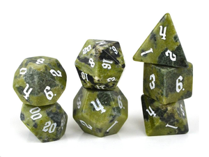 High quality stone dice Serpentine natural crystal reiki healing gemstones <b>Engraved</b> custom dice set Vikings crystal - Product Image 5
