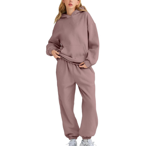 Conjuntos Deportivos Personalizados para Mujer, Sudadera con Capucha y Pantalones Jogger de Algodón y Poliéster, Transpirables, Antipilling, Ropa Casual 2026 - Product Image 1