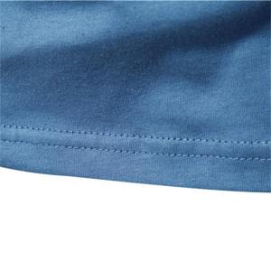 Camiseta Básica de Manga Larga para Hombre, Color Azul Sólido, Cuello Redondo, Corte Regular, Lisa - Product Image 2