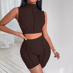 Ropa Deportiva de verano para mujer, traje deportivo ajustado, conjunto de 2 piezas, pantalones cortos de manga corta - Product Image 3