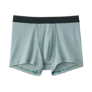 Men's Cotton Underwear Comfortable Breathable <b>Boxer</b> Shorts Mid-Waist Fit Custom Logo Breathable Cotton Stripped Underwear <b>Trunks</b> - Product Image 2