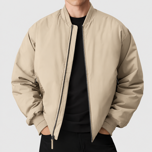 Chaqueta Bomber de Nylon con Logotipo Personalizado Bordado al por Mayor para Hombre, Invierno 2026, ODM, Chaqueta Casual de Lona, Gruesa, Térmica y a la Moda - Product Image 1