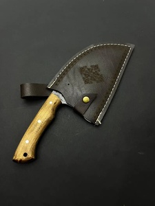 Cuchillo Mini Cleaver Forjado a Mano con Funda de Cuero, Cuchillo de Carnicero de Acero con Alto Contenido de Carbono, Cuchillo Compacto para Cortar Carne y Verduras - Product Image 5
