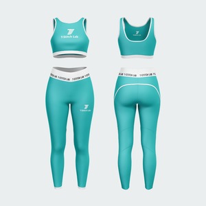 TAYYAB <b>STITCH</b> LAB Women's Yoga 4-Piece Set Mid Waist <b>Leggings</b> Adjusted Straps Sports Bra Crop Top Breathable Plus Size Elastic - Product Image 1
