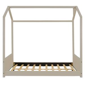 Letto a capanna in velluto beige a grandezza naturale per bambini, in legno, con comfort eccellente (Vecchio SKU LP000126AAA) - Product Image 4
