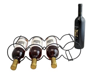Porte-bouteilles à vin en métal moderne, accent décoratif artistique pour table de bar - Product Image 1
