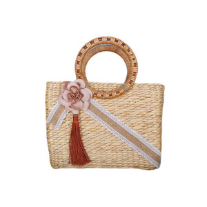 [HOT SELLING] Custom Handmade Water Hyacinth Cylinder Bag | Natural Woven Eco-Friendly Lightweight Summer Beach Casual Handbag - Product Image 4