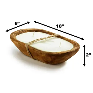 Centre de table ovale en bois pour bougie, conçu pour les thèmes de décoration de ferme et un éclairage d'ambiance chaleureux, hauteur 2 pouces - Product Image 1