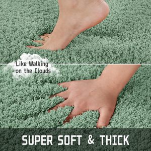 Hot Selling 17"x24" Microfiber Bath <b>Mat</b> Super Absorbent Non-Slip Floor Thick Plush Shaggy Tufted <b>Bathroom</b> Rug Washable Hotel - Product Image 3