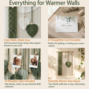 Bohemian <b>Macrame</b> Wall Hanging with Green and White Tassel Decor Striped Pattern Eco-Friendly Cotton <b>Art</b> for Living Room - Product Image 6