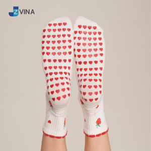 Chaussettes blanches JZVINA à motif fraise et fleur, en coton jacquard respirant, style décontracté d'été pour adultes - Product Image 3