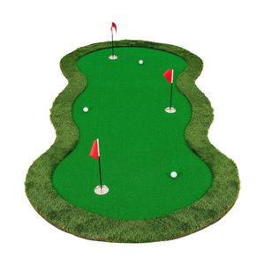 10x5ft High Density PP+PE Turf Indoor/Outdoor <b>Golf</b> Putting <b>Mat</b> (Green) with 3 Real Sized Holes+Flags for Training Aids - Product Image 3