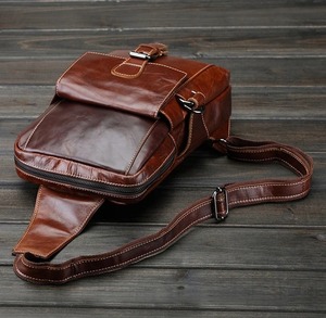 Bolsos de Pecho para Hombre, Bolsa de Cintura de Cuero Vacuno Genuino, Bolsos de Hombro Casuales, Bolsa Cruzada - Product Image 5