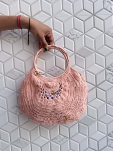 Bolsos de Playa de Paja Tejidos a Crochet, Diseño Vintage Personalizado, Bolso Tote Hecho a Mano, Nuevo Bolso Redondo de Hierba Marina Elegante para Mujer - Product Image 4