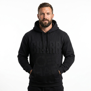 Pullover Plain Bulk Hoodie Manufacturers Heavy Weight No <b>String</b> Cotton French Terry Seamless <b>Hoodies</b> with Custom Embossed Print - Product Image 4
