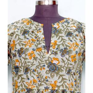 Vestido midi de algodón hecho a mano con estampado floral de verano, estilo bohemio, vestido de algodón cómodo con estampado para mujer - Product Image 3