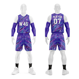 Conjunto de Camiseta y Pantalones Cortos de Baloncesto Sublimados Personalizados, Cuello en V, Sin Mangas, Secado Rápido, Poliéster, Unisex, Ropa Deportiva para Adultos - Product Image 1