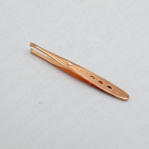 Rose Gold Stainless Steel Slant Tip Eyebrow Tweezers Professional Beauty <b>Tool</b> for Home and Salon Use Precision Grooming - Product Image 6
