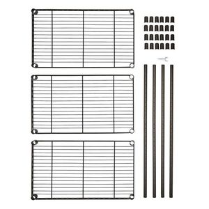 Scaffale in Ferro Rivestito in Plastica a 3 Ripiani Nero 350*600*850 Materiale PVC 600D Facile da Montare - Product Image 1