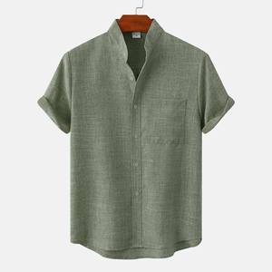 Camisa Cárdigan de Manga Corta con Cuello Cuadrado Estilo Coreano para Hombre, Patrón de Flores Pequeñas, Informal, con Botones, Ropa de Trabajo de Verano, 100% Algodón, OEM - Product Image 1