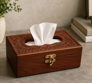 Boîte à mouchoirs classique en bois multi-usages avec finition lisse, design pratique pour la maison, en provenance de l'Uttar Pradesh - Product Image 5