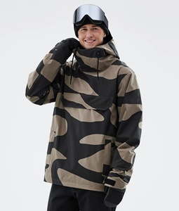 Men's <b>Camouflage</b> Hooded Waterproof Snowboard Jacket Winter Sporty Style with Pockets and Zipper Closure - Product Image 4