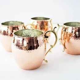Copper mule beverage mug set for premium luxury tasting experiences hammered finish metal <b>cups</b> durable <b>reusable</b> party mugs - Product Image 6