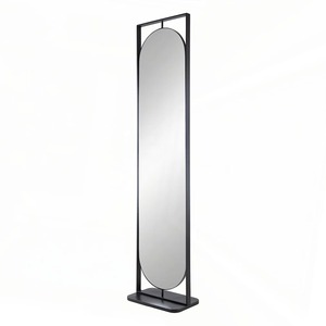 Miroir sur pied moderne et élégant avec cadre en fer noir, miroir pleine longueur pour la décoration de la maison, chambre et salon, vente en gros depuis l'Inde - Product Image 4