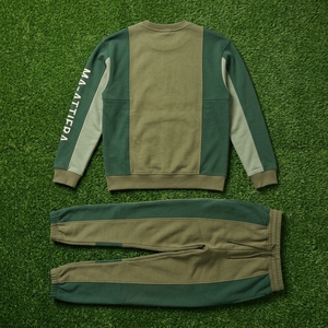 ชุดเซ็ตเสื้อสเวตเชิ้ตคอกลมสีเขียวบล็อกสีสำหรับผู้ชาย กางเกงขายาวเข้าชุดลำลองสไตล์สตรีทแวร์ ชุดสองชิ้น ชุดออกกำลังกาย เสื้อผ้าสั่งทำพิเศษ - Product Image 6