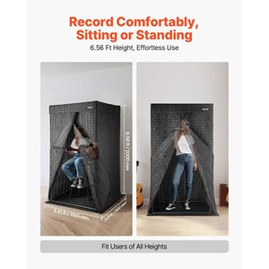 บูธบันทึกเสียงระดับมืออาชีพ ขนาด 6.56 ฟุต แบบพกพา ป้องกันเสียงสะท้อน อุปกรณ์เสียงคุณภาพสูง - Product Image 3