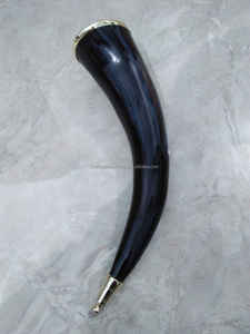 Authentique écologique fabriqué à la main Viking corne ensemble en cuir support de ceinture poli Style animal complet corne support à vendre en vrac - Product Image 5