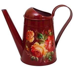 Regadera metálica ecológica con acabado estampado en esmalte, herramienta de jardinería reutilizable para prácticas sostenibles de riego de plantas. - Product Image 2