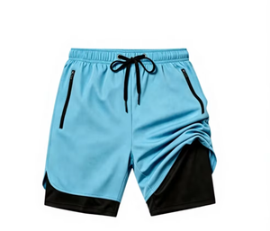 Men s Solid Color Satin Shorts Elastic Waist Breathable Casual Wear <b>Mid</b> Rise 100% Polyester Woven Fabric Double <b>Layer</b> Shorts - Product Image 1