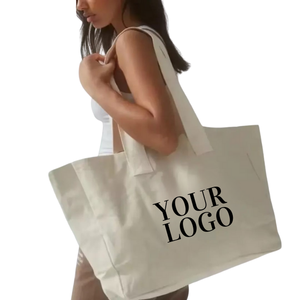 Bolsa de lona de algodón impresa con diseño abstracto, logotipo y tamaño personalizados, ideal para compras y viajes. - Product Image 2