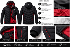 Veste d'hiver matelassée imperméable à capuche pour homme, personnalisée, pour la randonnée en plein air, veste décontractée, fabricant OEM ODM - Product Image 5