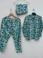 Ensemble de pyjama en coton à imprimé floral, tenue de nuit décontractée printemps-été pour femmes, pyjama à taille élastique, cadeau pour demoiselle d'honneur