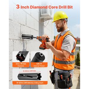 Punte da trapano da 3 pollici di diametro e 9-1/2 pollici di profondità per muratura e cemento - Product Image 2