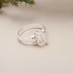 925 Sterling Silver Natural <b>Moonstone</b> Luxury Art Deco IGI Certified Wedding & Party Gift <b>Ring</b> for Women - Product Image 5