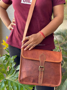 New Handcrafted Genuine Goat Leather Handbag Handcrafted Shoulder <b>Bag</b> <b>for</b> <b>Men</b> & Women Vintage Full Grain Leather Crossbody <b>Bags</b> - Product Image 4