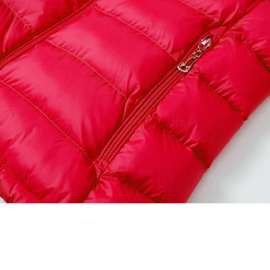 Veste matelassée à capuche rouge pour homme, coupe classique, couleur unie, rembourrage en polyester, coupe-vent, fermeture éclair, manteau d'hiver - Product Image 5
