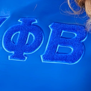 Sweat-shirt en chenille bleu Zeta Phi Beta pour femmes, broderie monochrome avec lettres grecques, pull décontracté - Product Image 4