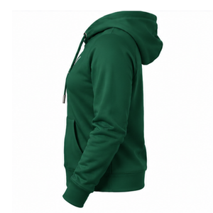 Sudadera con capucha verde oscuro para unisex con bolsillo canguro, capucha con cordón, manga larga, estilo casual urbano. - Product Image 6