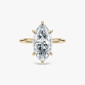 Bague de Mariage de Luxe en Or Jaune avec Diamant Marquise de 5,5 Carats Cultivé en Laboratoire, Bijoux Fins - Product Image 2
