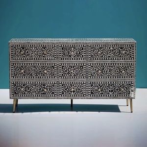 ILAHI's Bone Inlay <b>Drawer</b> Modern Design Agate Detailing <b>Storage</b> Portable Home Furniture - Product Image 1
