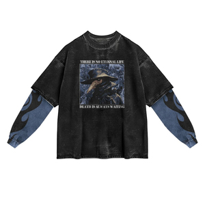 เสื้อยืดแขนคู่ผู้ชายสั่งทำขายส่ง เนื้อผ้าเจอร์ซีย์หนา คุณภาพพรีเมียม สตรีทแวร์ลำลอง - Product Image 1