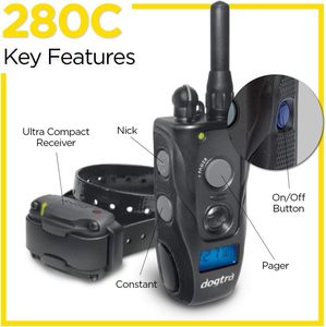Collier de dressage pour chien Dogtra 280C étanche avec télécommande, contrôle précis à 127 niveaux et écran LCD - Product Image 2